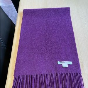 100% Cashmere Johnstons Scarf - Made in Scotland Purple-Eggplant